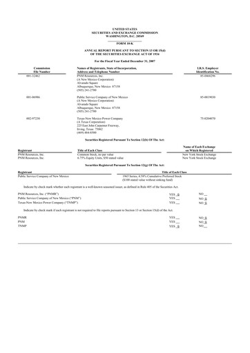 Thumbnail TXNM Energy 10-K Annual Report 