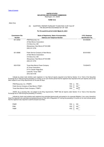 Thumbnail TXNM Energy 10-Q Quarterly Report FY2014 