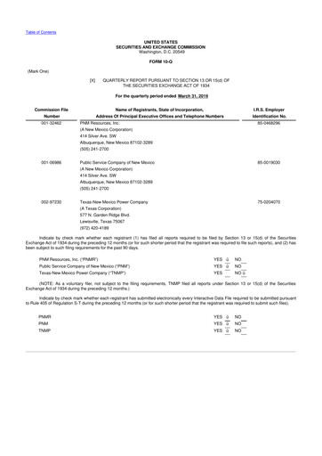 Thumbnail TXNM Energy 10-Q Quarterly Report FY2019 