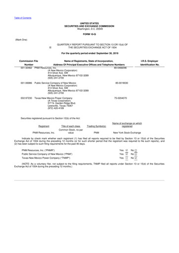 Thumbnail TXNM Energy 10-Q Quarterly Report FY2019 