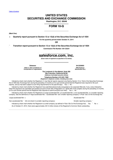 Vorschaubild Salesforce 10-Q Quartalsbericht 2015 