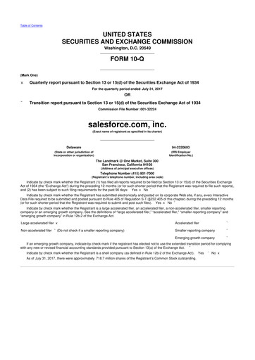 Vorschaubild Salesforce 10-Q Quartalsbericht 2018 
