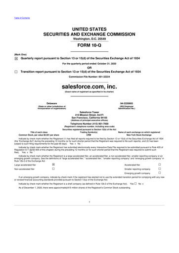 Vorschaubild Salesforce 10-Q Quartalsbericht 2021 