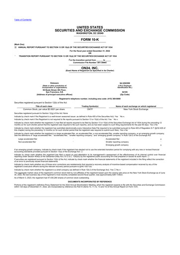 Thumbnail ON24 10-K Annual Report 2022