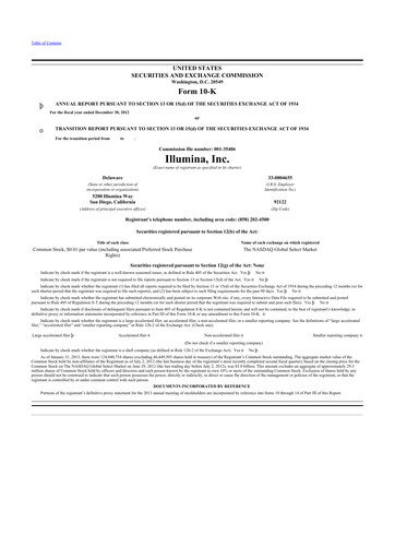 Thumbnail Illumina 10-K Annual Report 2012