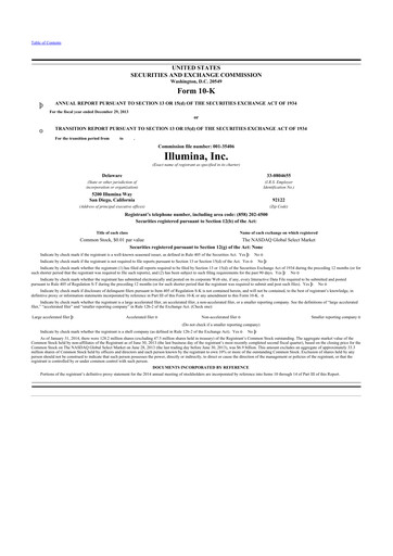 Thumbnail Illumina 10-K Annual Report 2013