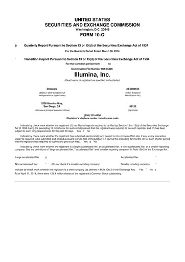 Thumbnail Illumina 10-Q Quarterly Report FY2014 
