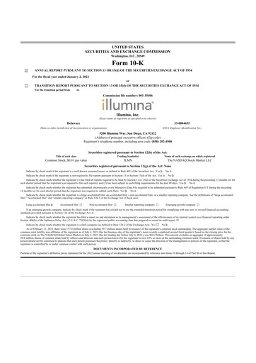 Thumbnail Illumina 10-K Annual Report 2021