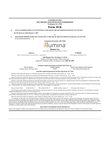 Thumbnail Illumina 10-K Annual Report 2022