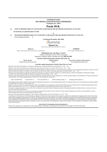 Thumbnail Illumina 10-K Annual Report 2024