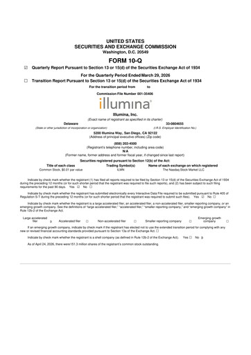 Vorschaubild Illumina 10-Q Quartalsbericht 2026 