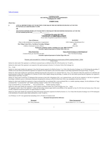 Thumbnail Visteon 10-K Annual Report 2016