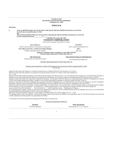 Thumbnail Visteon 10-K Annual Report 2018