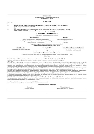 Thumbnail Visteon 10-K Annual Report 2019