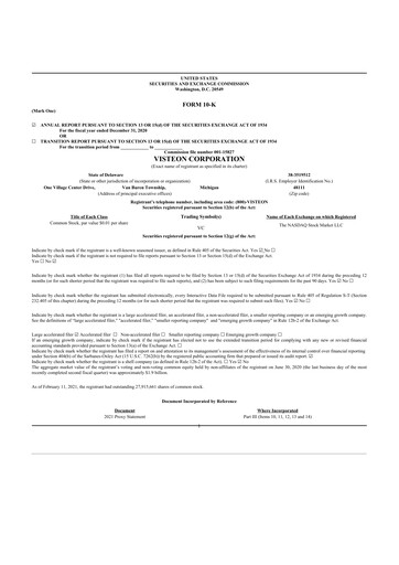 Thumbnail Visteon 10-K Annual Report 2020