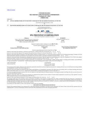 Thumbnail IPG Photonics 10-K Annual Report 2023