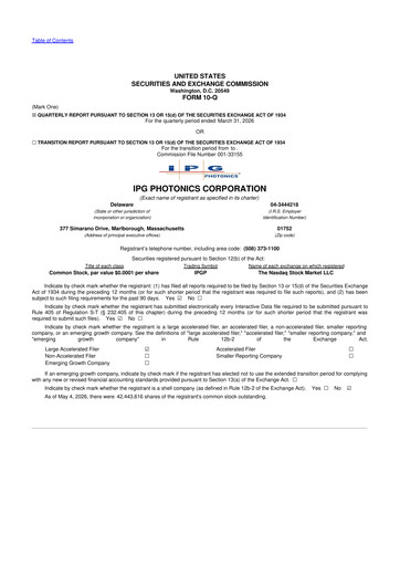Thumbnail IPG Photonics 10-Q Quarterly Report FY2026 