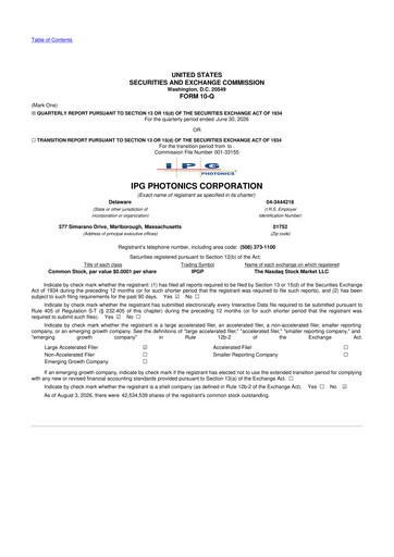 Thumbnail IPG Photonics 10-Q Quarterly Report FY2026 