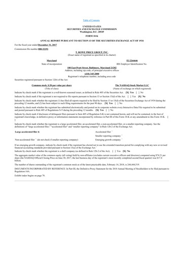 Thumbnail T. Rowe Price
 10-K Annual Report 2017