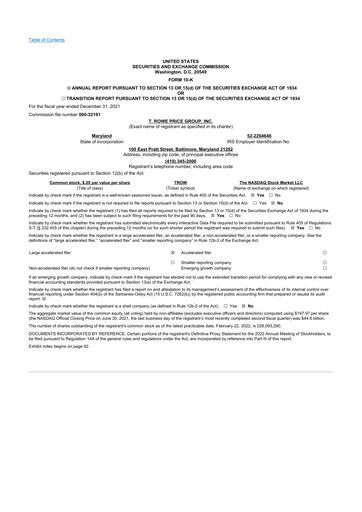 Thumbnail T. Rowe Price
 10-K Annual Report 2021