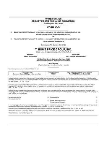 Thumbnail T. Rowe Price
 10-Q Quarterly Report FY2024 