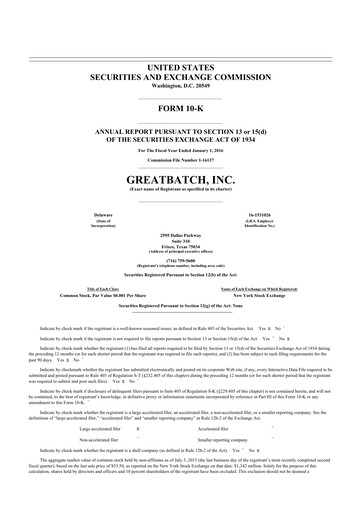 Thumbnail Integer Holdings
 10-K Annual Report 2015