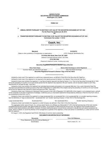 Thumbnail Tapestry 10-K Annual Report 
