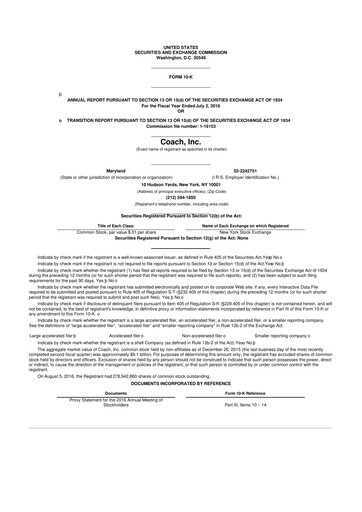 Thumbnail Tapestry 10-K Annual Report 