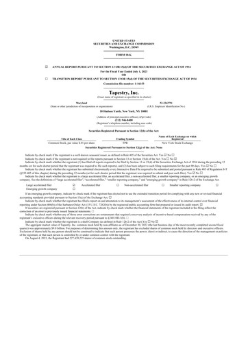 Vorschaubild Tapestry 10-K Jahresbericht 2023