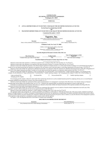 Vorschaubild Tapestry 10-K Jahresbericht 2025