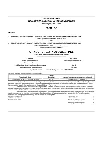 Thumbnail OraSure Technologies 10-Q Quarterly Report FY2026 