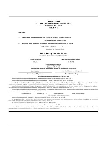 Thumbnail Kite Realty 10-K Annual Report 