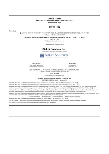 Thumbnail Biolife Solutions
 10-K Annual Report 