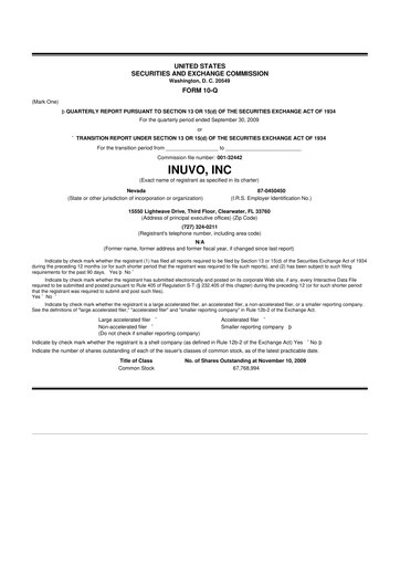 Miniature Inuvo 10-Q Rapport trimestriel  