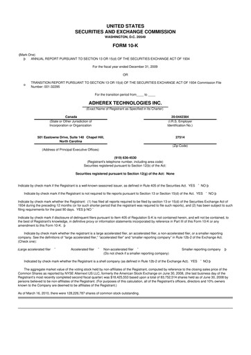 Miniature Fennec Pharmaceuticals 10-K Rapport annuel 