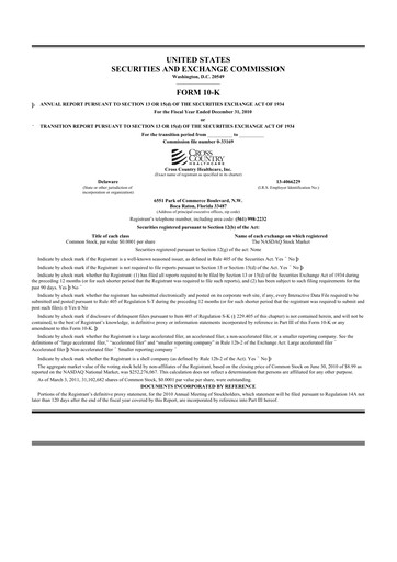 Thumbnail Cross Country Healthcare 10-K Annual Report 