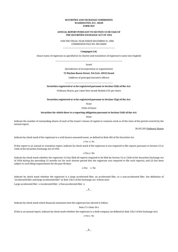 Thumbnail Compugen 20-F Annual Report 