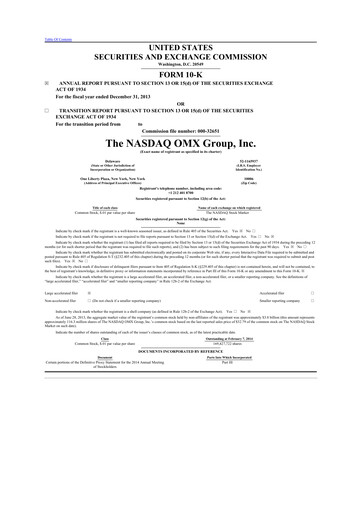 Thumbnail Nasdaq 10-K Annual Report 2013