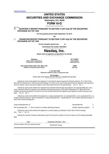 Thumbnail Nasdaq 10-Q Quarterly Report FY2016 