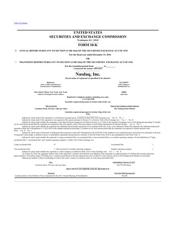 Thumbnail Nasdaq 10-K Annual Report 2016