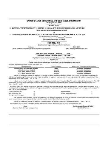 Thumbnail Nasdaq 10-Q Quarterly Report FY2020 