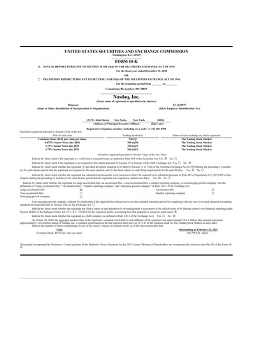 Thumbnail Nasdaq 10-K Annual Report 2020