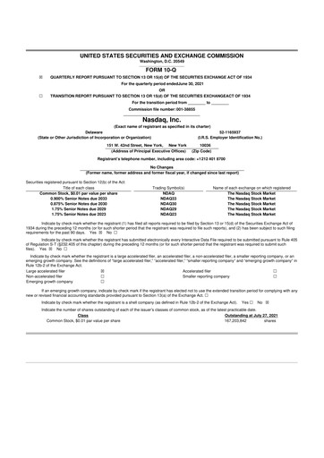 Thumbnail Nasdaq 10-Q Quarterly Report FY2021 