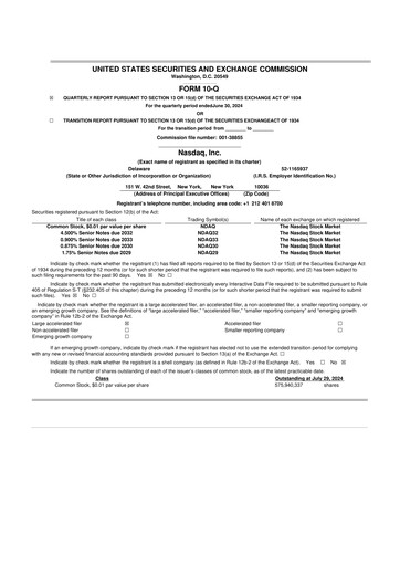 Thumbnail Nasdaq 10-Q Quarterly Report FY2024 