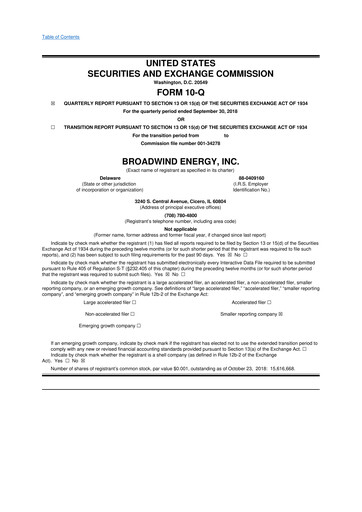 Vorschaubild Broadwind 10-Q Quartalsbericht  
