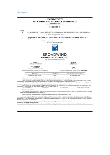 Thumbnail Broadwind 10-K Annual Report 2019