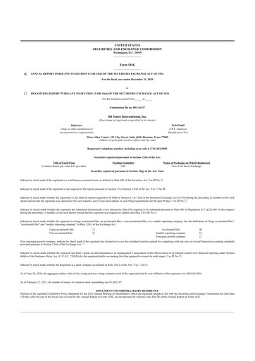 Thumbnail Oil States International
 10-K Annual Report 2020