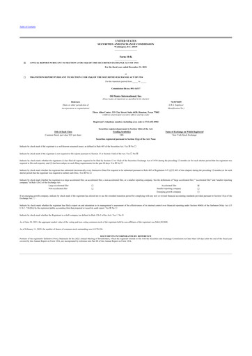 Thumbnail Oil States International
 10-K Annual Report 2021