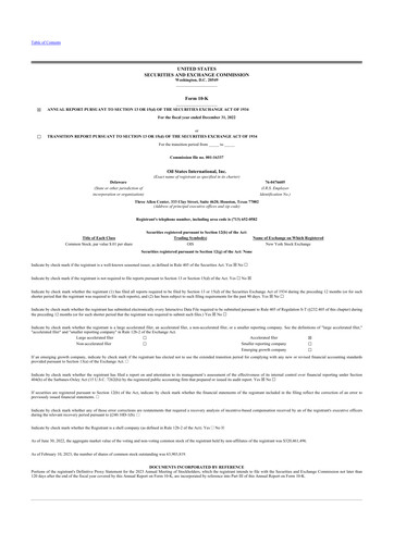 Thumbnail Oil States International
 10-K Annual Report 2022