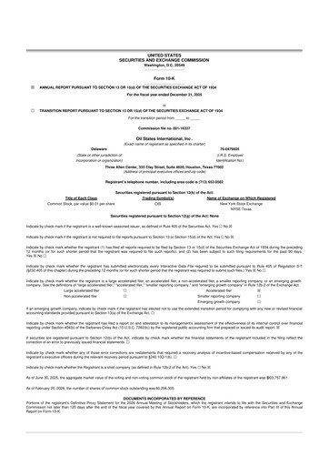 Thumbnail Oil States International
 10-K Annual Report 
